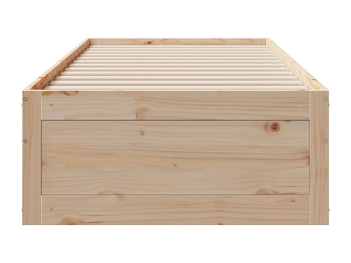 Lit simple | Lit adulte, enfant | Cadre de lit avec tiroirs 75x190 cm bois de pin