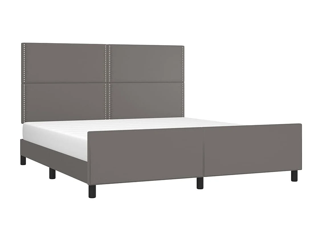 Lit double | Lit adulte | Cadre de lit gris similicuir 180x200 cm