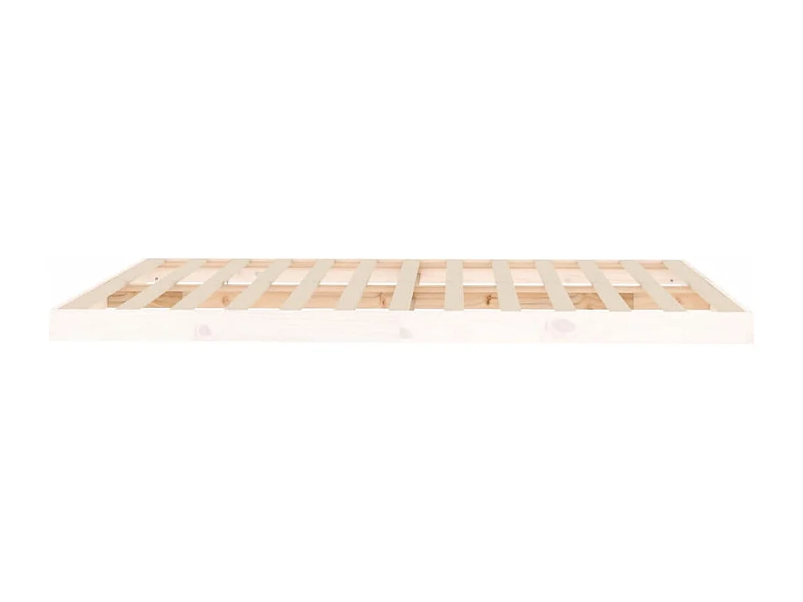 Lit double | Lit adulte | Cadre de lit blanc 150x200 cm bois de pin massif