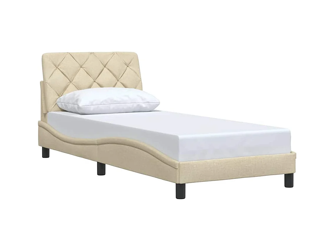 Letto per adulti | Letto singolo | Giroletto senza Materasso Crema 80x200 cm in Tessuto