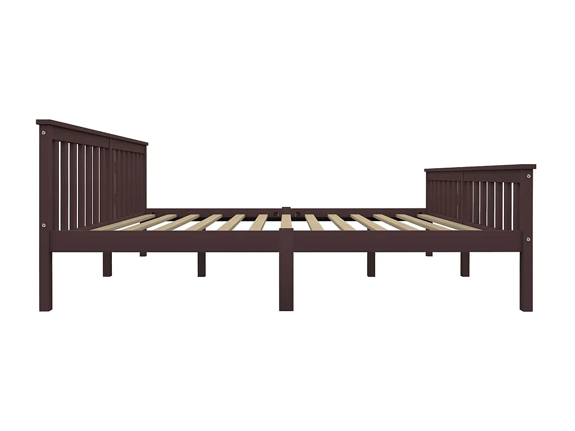 Lit double | Lit adulte | Cadre de lit marron foncé pin massif 180x200 cm
