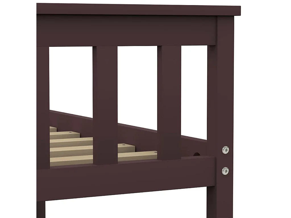 Lit double | Lit adulte | Cadre de lit marron foncé pin massif 180x200 cm