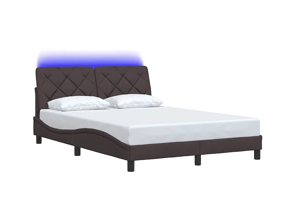 Letto per adulti | Letto matrimoniale | Giroletto con LED senza Materasso 140x200 cm Tessuto