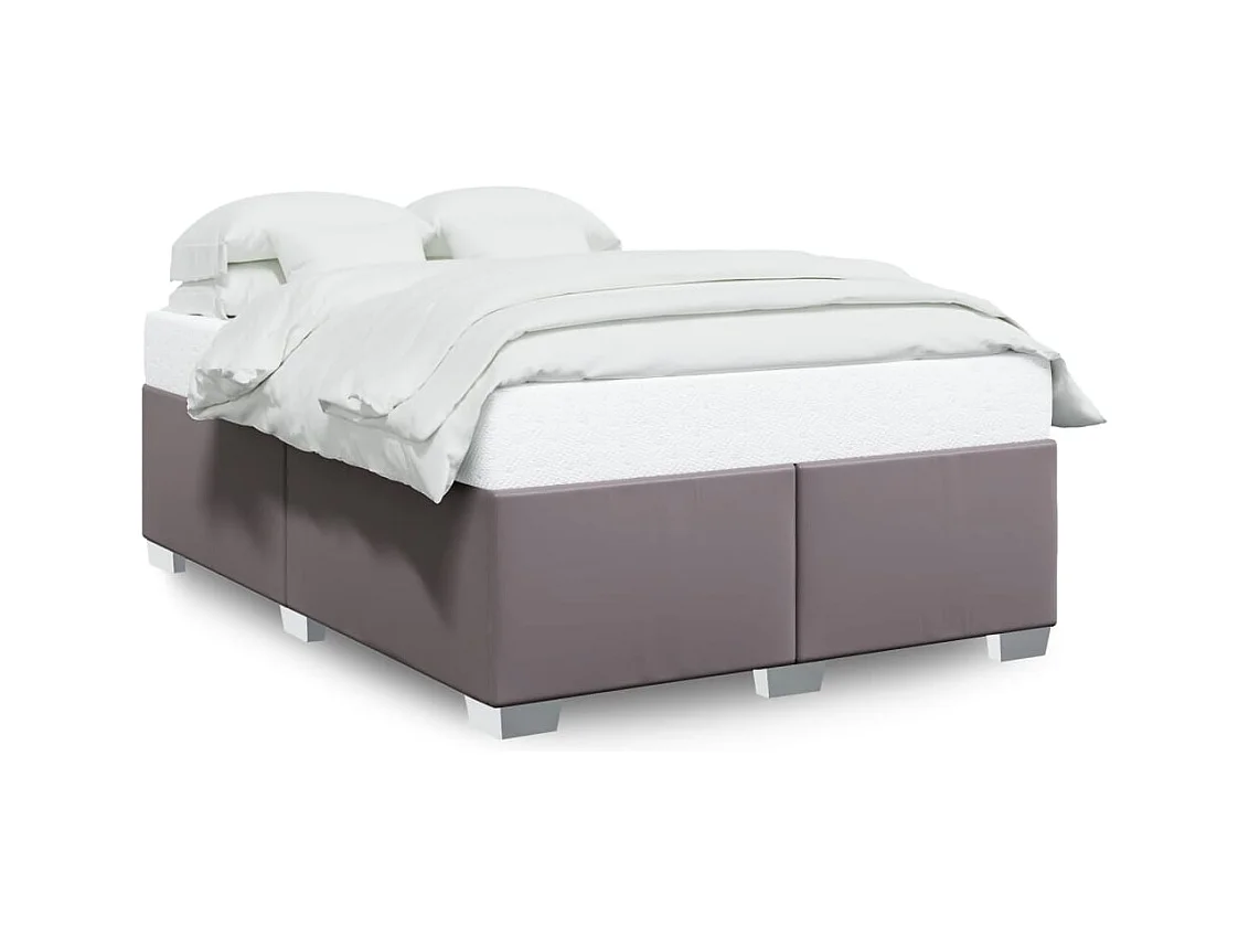 Letto per adulti | Letto matrimoniale | Giroletto Grigio 140x200 cm in Similpelle