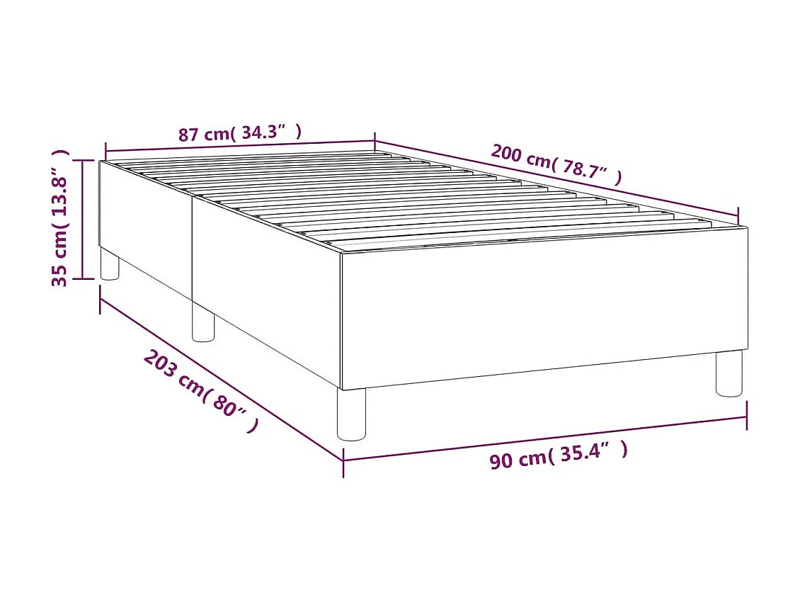 Lit simple | Lit adulte, enfant | Cadre de lit cappuccino 90x200 cm similicuir