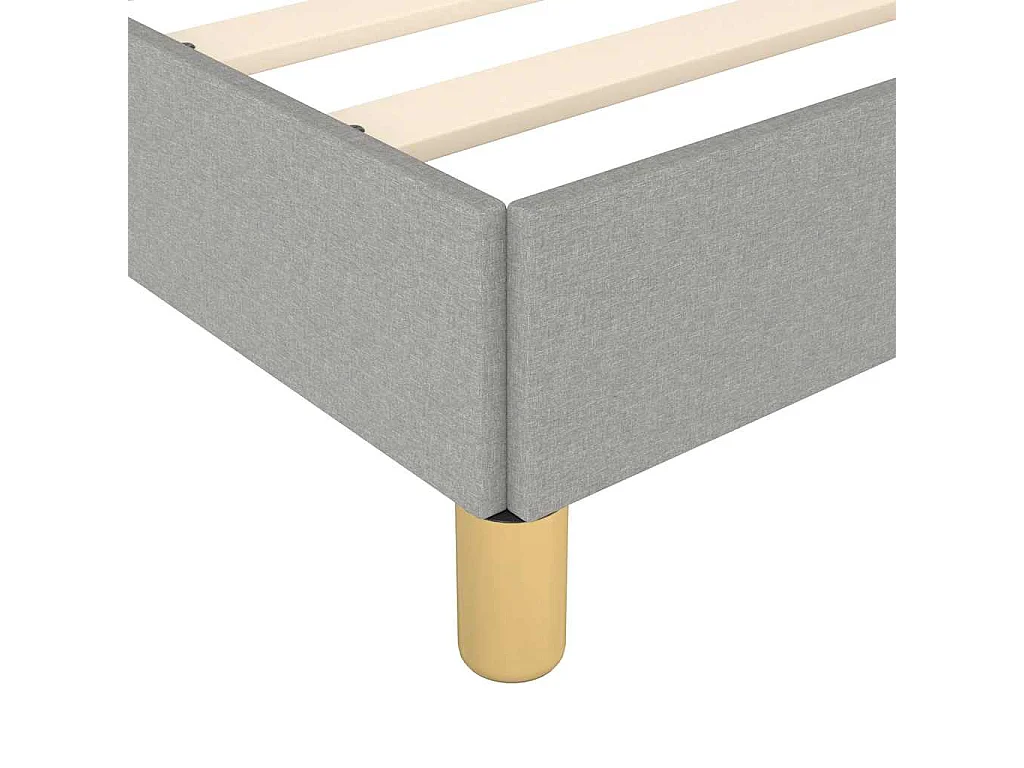 Lit simple | Lit adulte, enfant | Cadre de lit gris clair 90x190 cm tissu