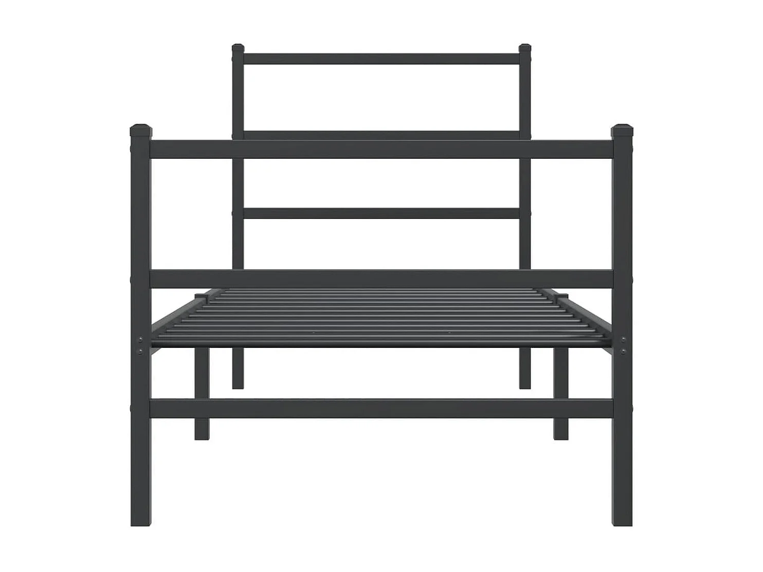 Lit simple | Lit adulte, enfant | Cadre de lit métal avec pied de lit noir 80x200 cm