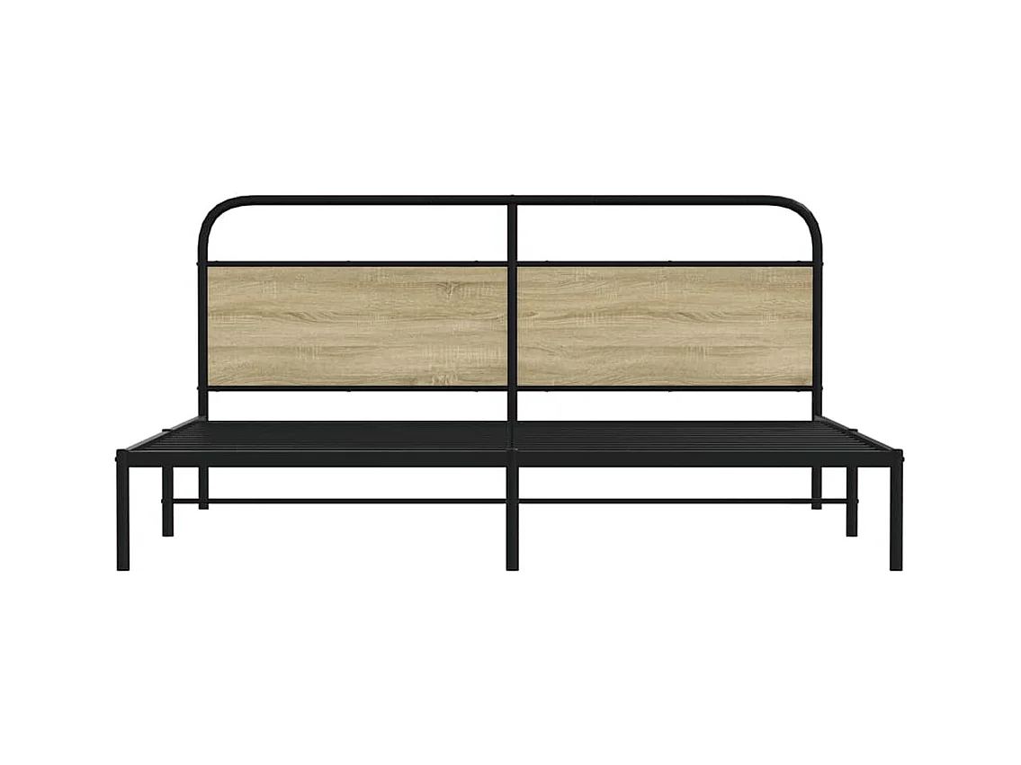 Letto per adulti | Letto matrimoniale | Giroletto senza Materaso in Metallo Rovere Sonoma 183x213 cm