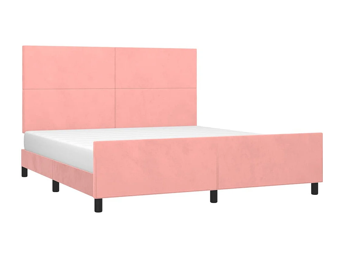Lit double | Lit adulte | Cadre de lit rose velours 180x200 cm