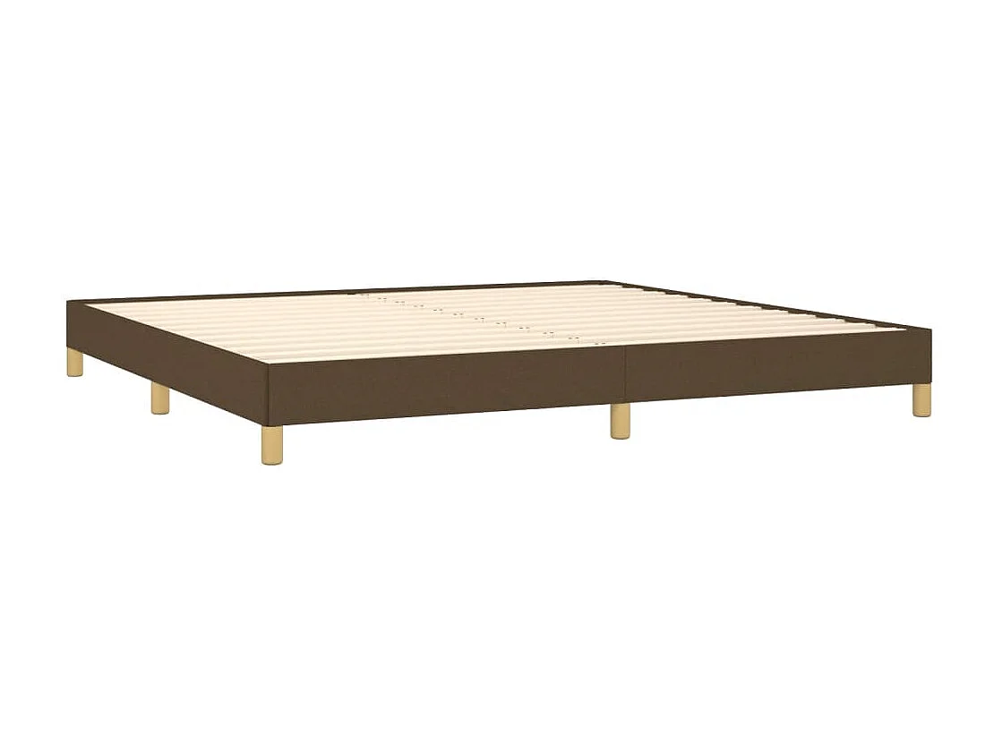 Lit double | Lit adulte | Cadre de lit marron foncé 200x200 cm tissu