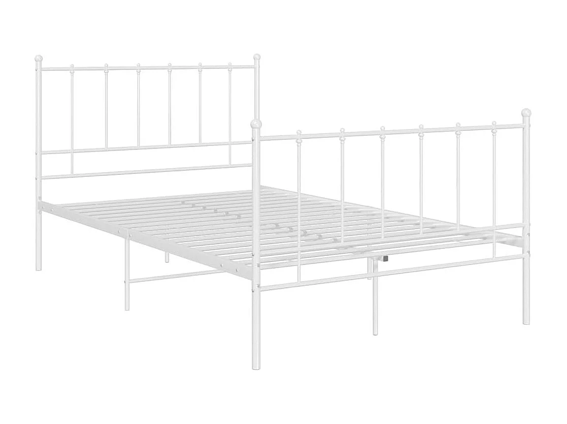 Lit simple | Lit adulte, enfant | Cadre de lit blanc métal 120x200 cm