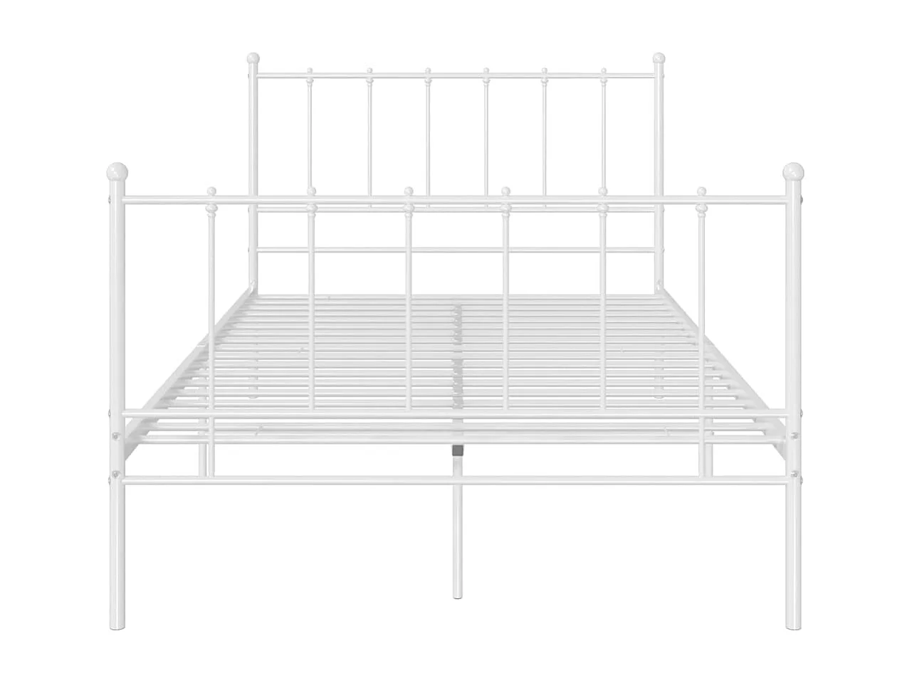 Lit simple | Lit adulte, enfant | Cadre de lit blanc métal 120x200 cm