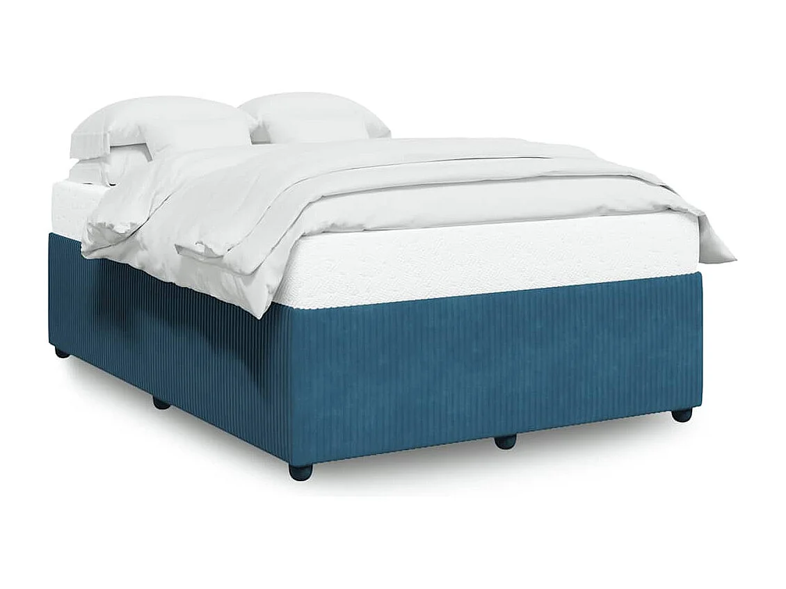 Lit double | Lit adulte | Cadre de lit bleu 140x190 cm velours