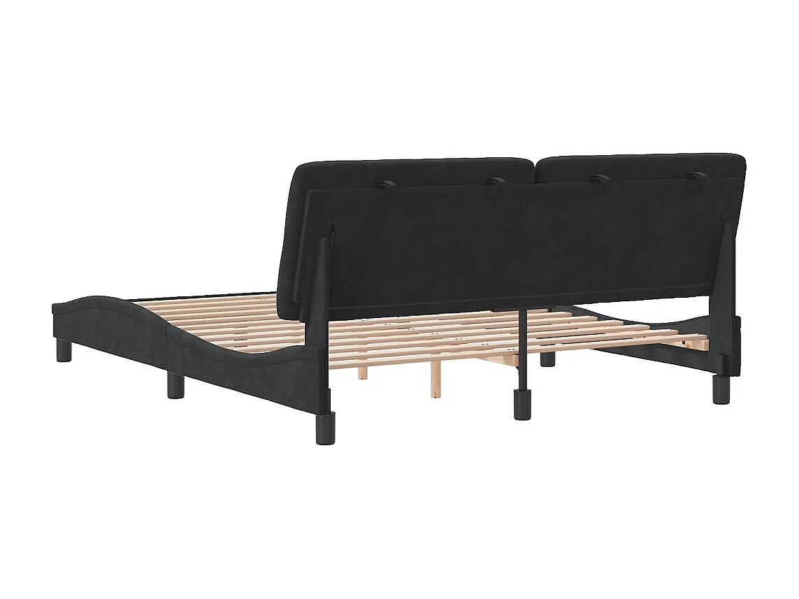 Lit double | Lit adulte | Cadre de lit noir 160x200 cm velours