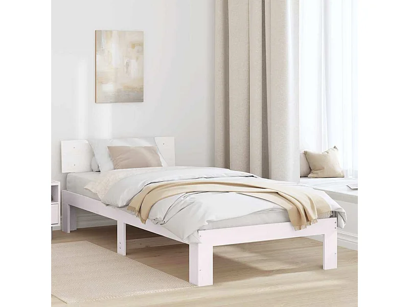 Lit simple | Lit adulte, enfant | Cadre de lit Blanc 80x200 cm Bois de pin massif