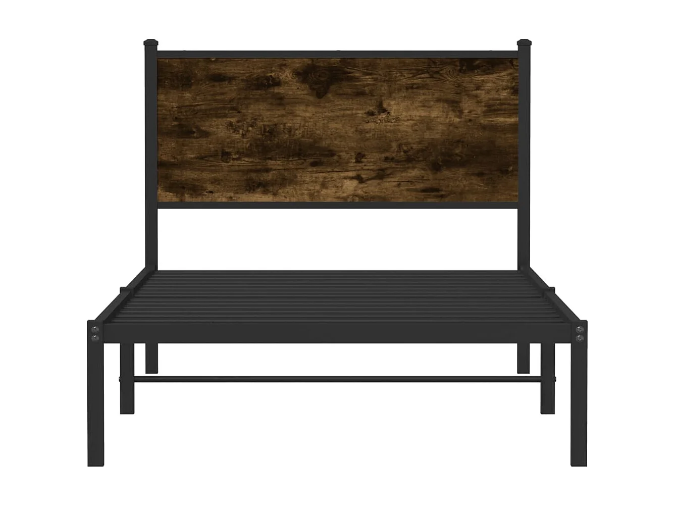 Lit simple | Lit adulte, enfant | Cadre de lit en métal chêne fumé 100x190 cm
