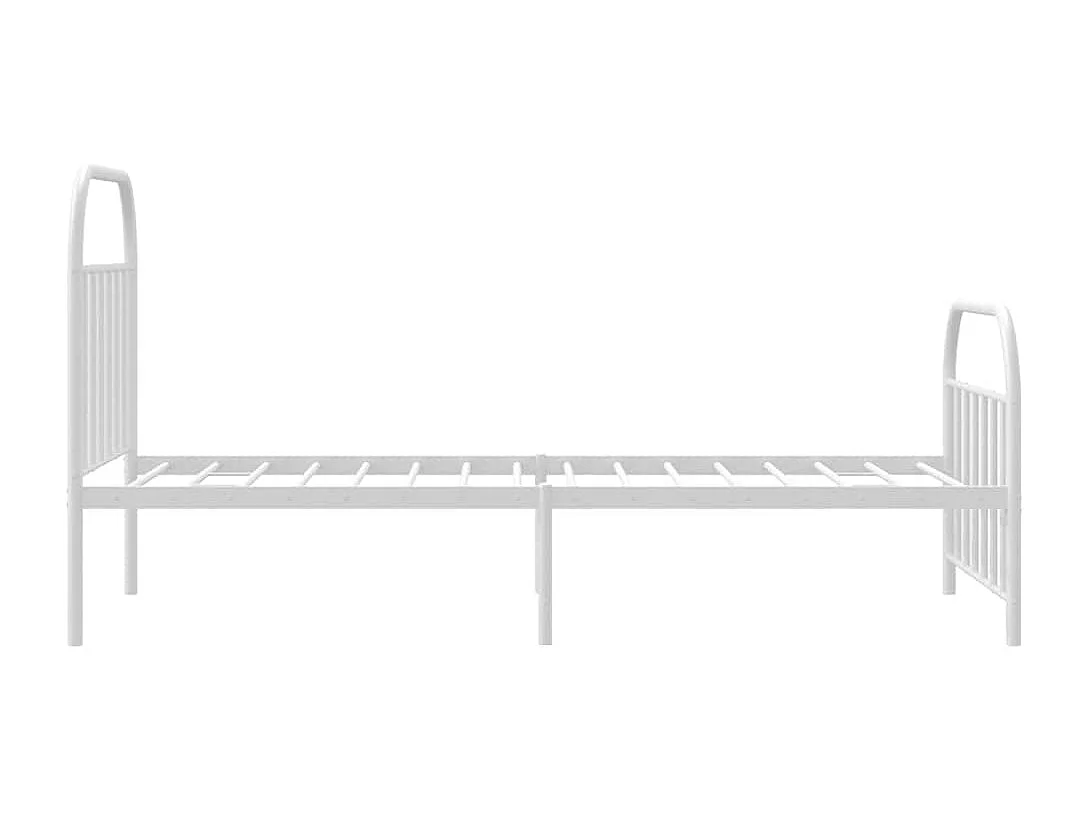 Lit simple | Lit adulte, enfant | Cadre de lit métal et pied de lit blanc 100x190 cm