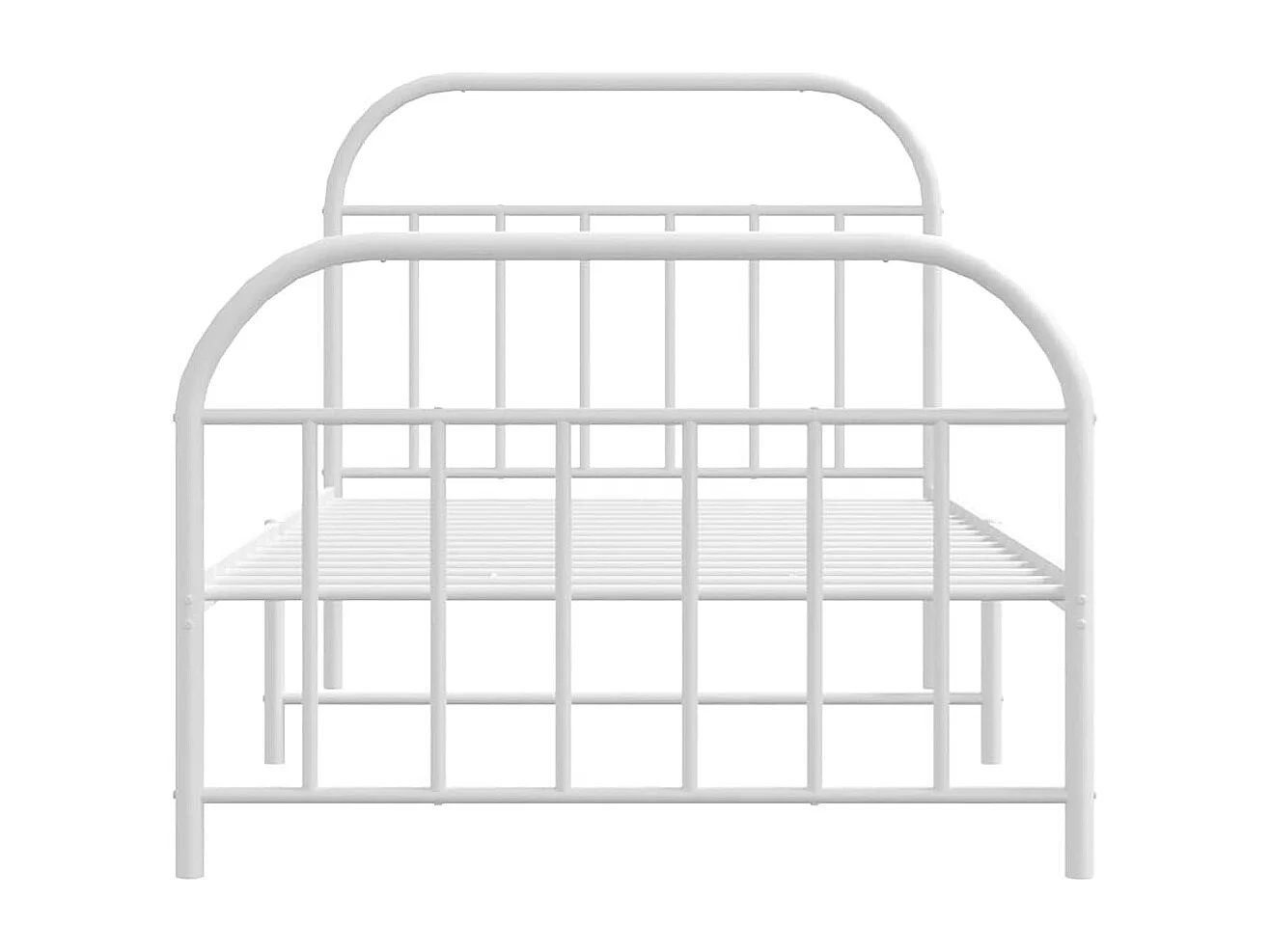 Lit simple | Lit adulte, enfant | Cadre de lit métal et pied de lit blanc 100x190 cm