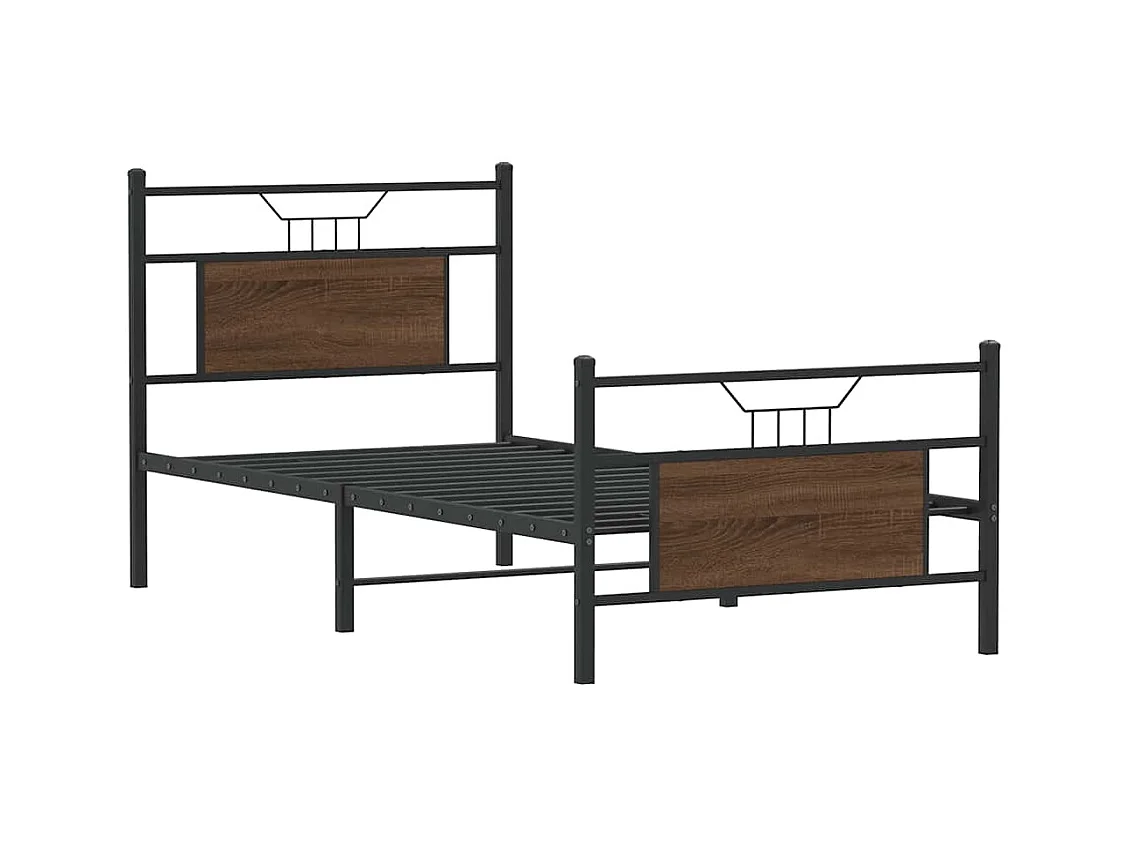 Letto per adulti | Letto singolo | Giroletto senza Materasso Rovere Marrone 90x190cm in Truciolato