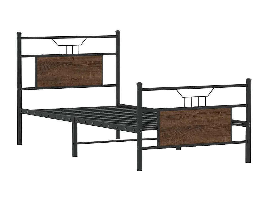 Lit simple | Lit adulte, enfant | Cadre de lit chêne marron 90x190cm bois ingénierie