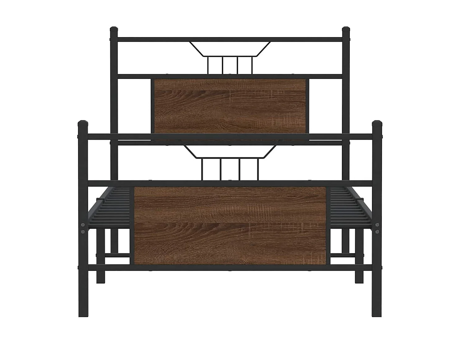 Lit simple | Lit adulte, enfant | Cadre de lit chêne marron 90x190cm bois ingénierie