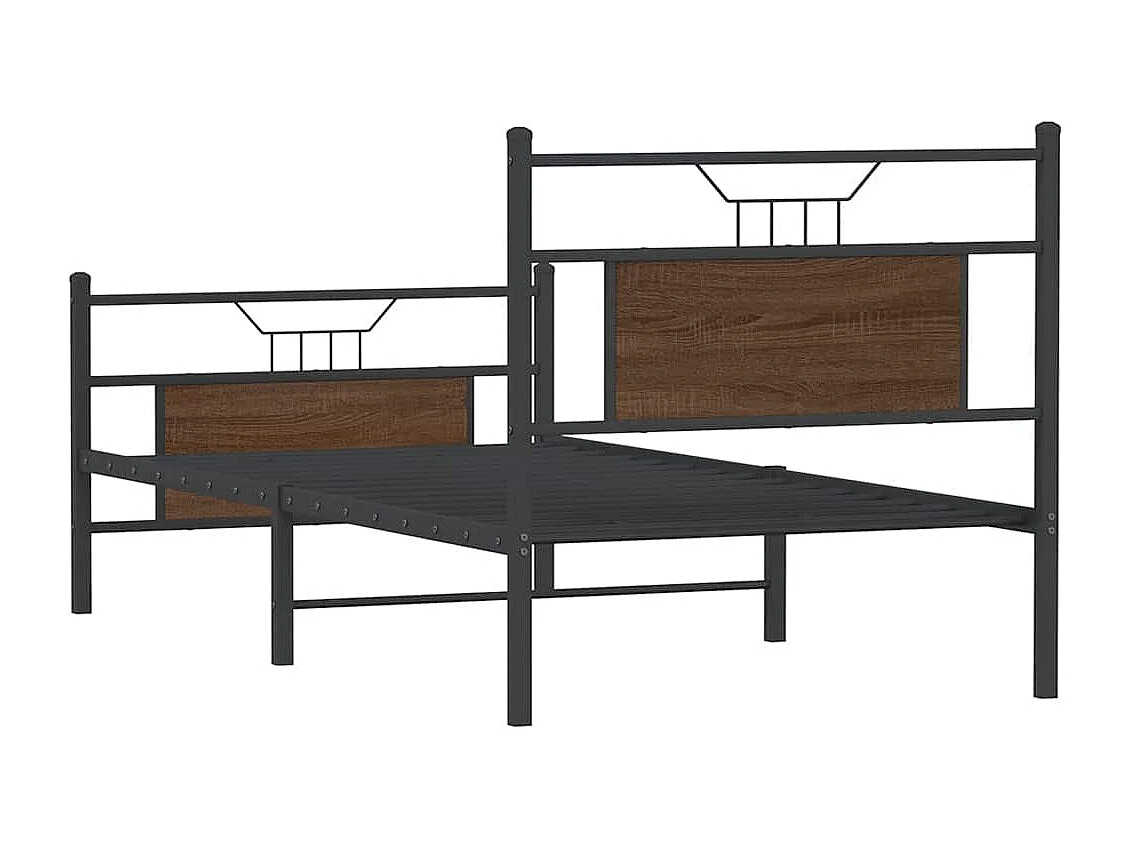 Lit simple | Lit adulte, enfant | Cadre de lit chêne marron 90x190cm bois ingénierie