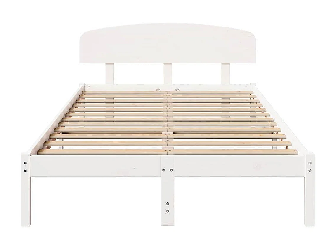 Lit simple | Lit adulte, enfant | Cadre de lit Blanc 120x190 cm Bois de pin massif