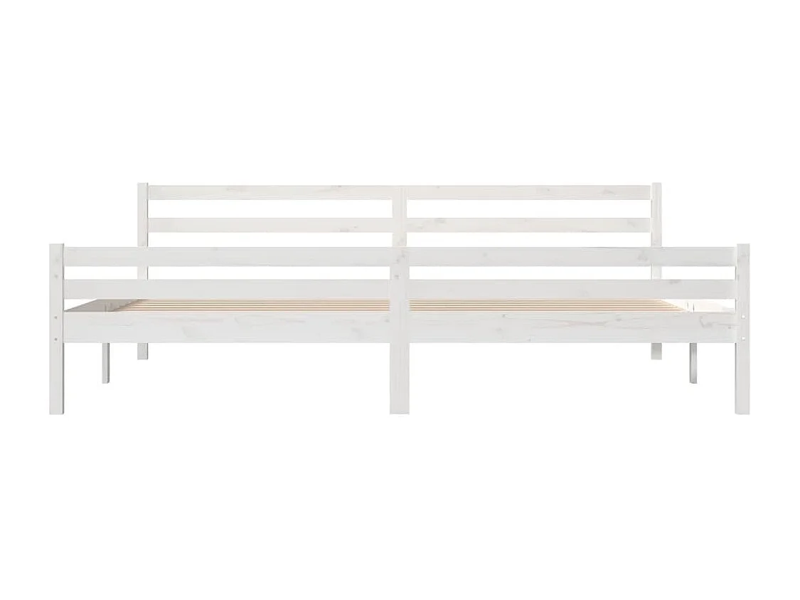 Lit double | Lit adulte | Cadre de lit blanc bois massif 200x200 cm