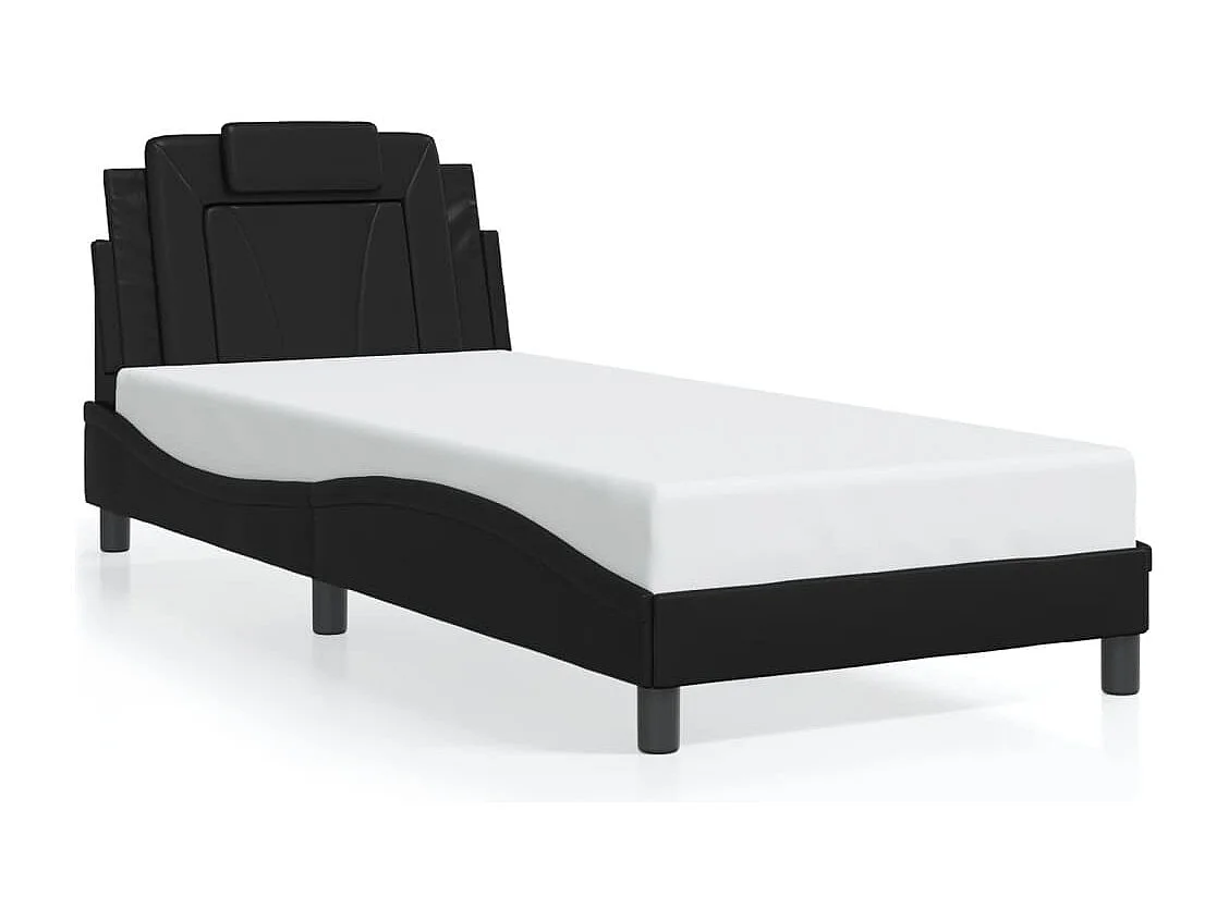 Lit simple | Lit adulte, enfant | Cadre de lit avec LED noir 90x190 cm