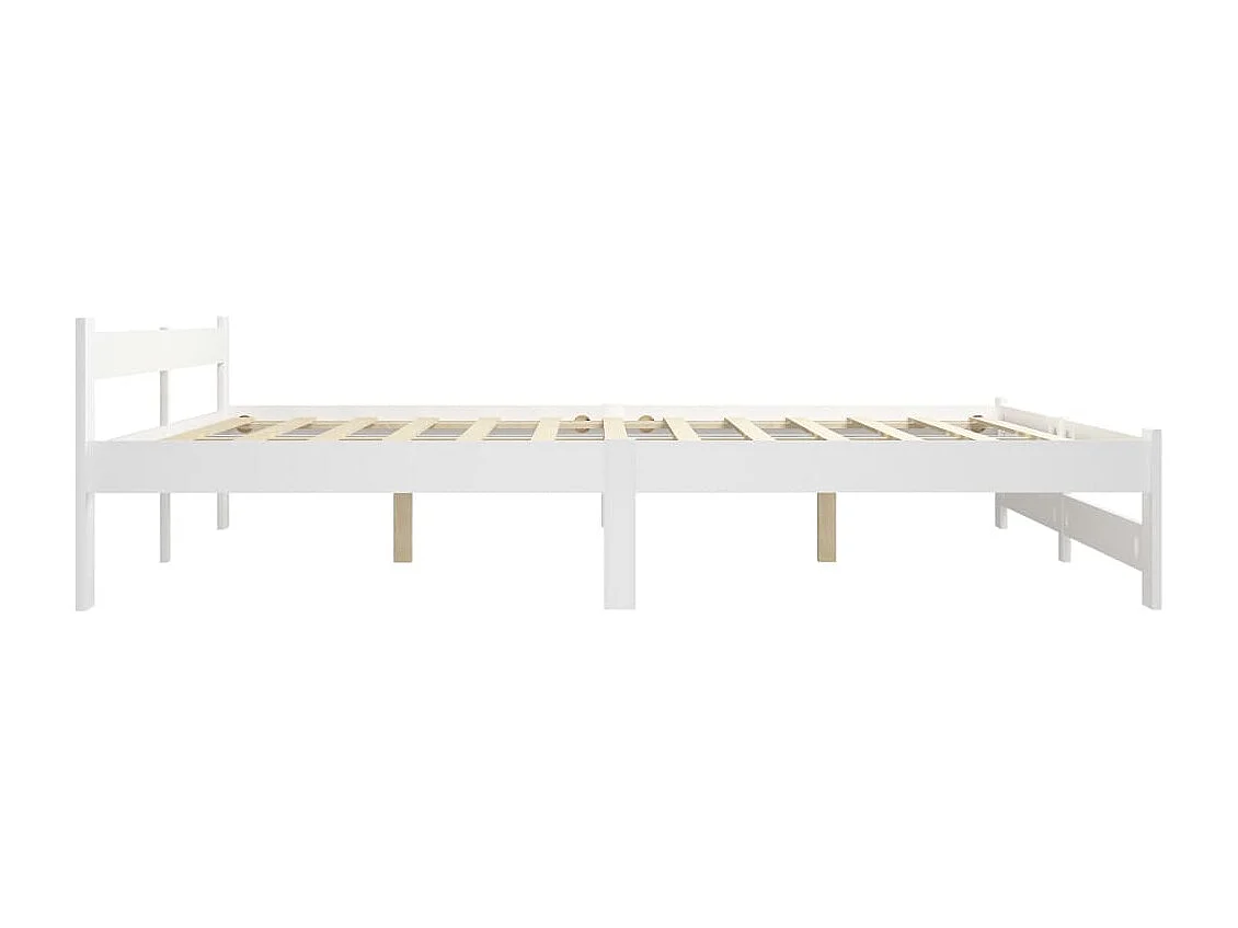 Lit double | Lit adulte | Cadre de lit blanc bois massif de pin 200x200 cm