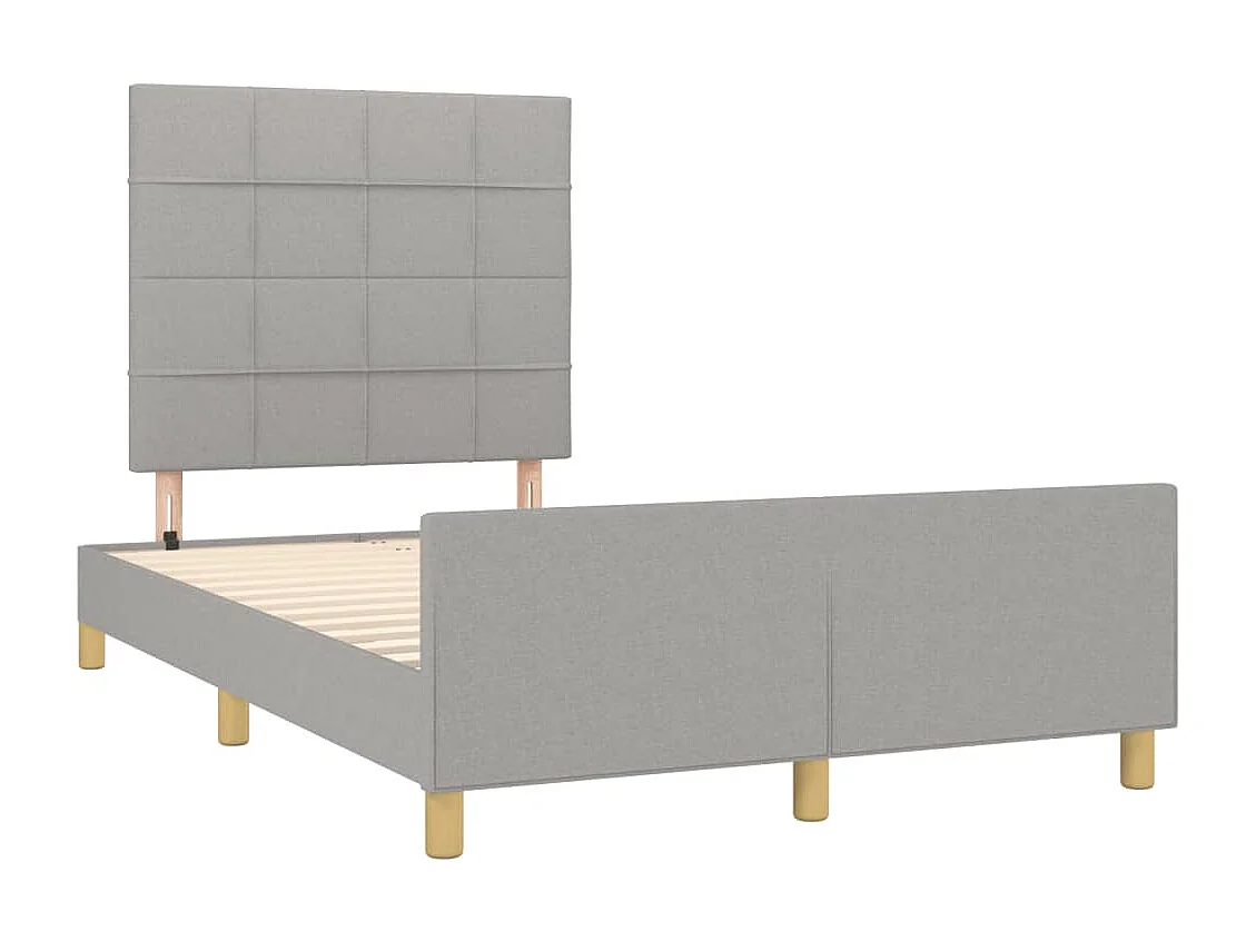 Lit simple | Lit adulte, enfant | Cadre de lit gris clair 120x190 cm tissu