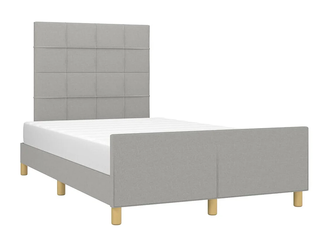Lit simple | Lit adulte, enfant | Cadre de lit gris clair 120x190 cm tissu