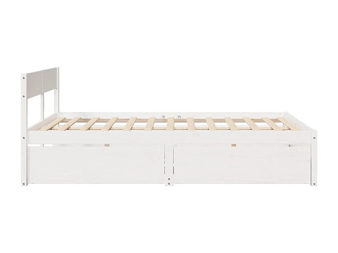 Lit double | Lit adulte | Cadre de lit blanc 140x200 cm bois de pin massif
