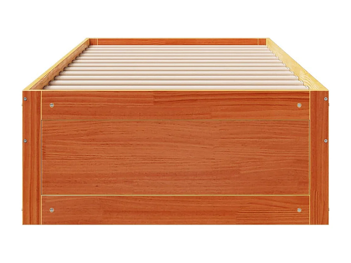 Letto per adulti | Letto singolo | Giroletto senza Materasso con Cassetti Marrone Cera 75x190 cm