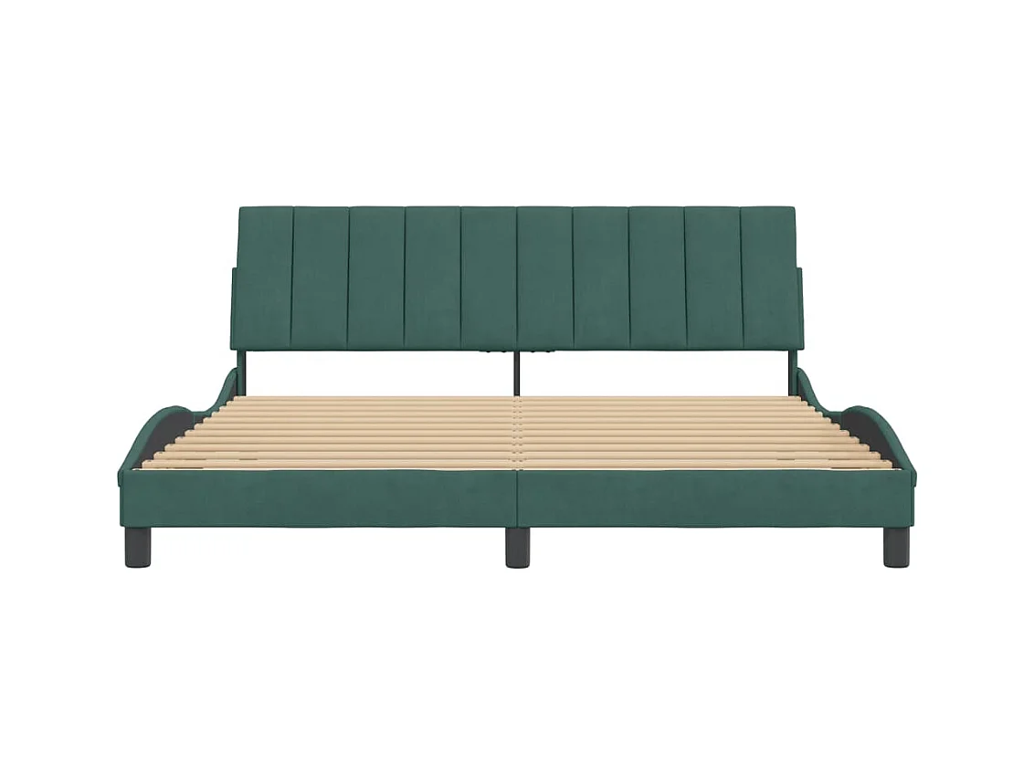 Letto per adulti | Letto matrimoniale | Giroletto senza Materasso Hanko Verde Scuro 180x200 cm in Velluto