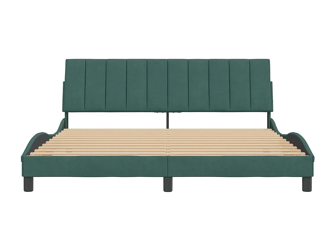 Letto per adulti | Letto matrimoniale | Giroletto senza Materasso Hanko Verde Scuro 180x200 cm in Velluto