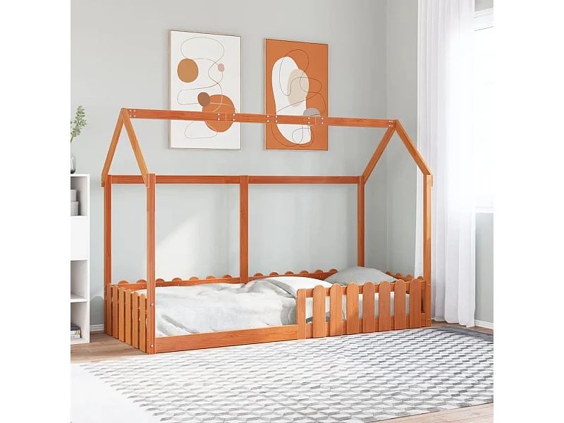 Lit simple | Lit enfant | Cadre de lit d'enfants forme de maison 80x200 cm