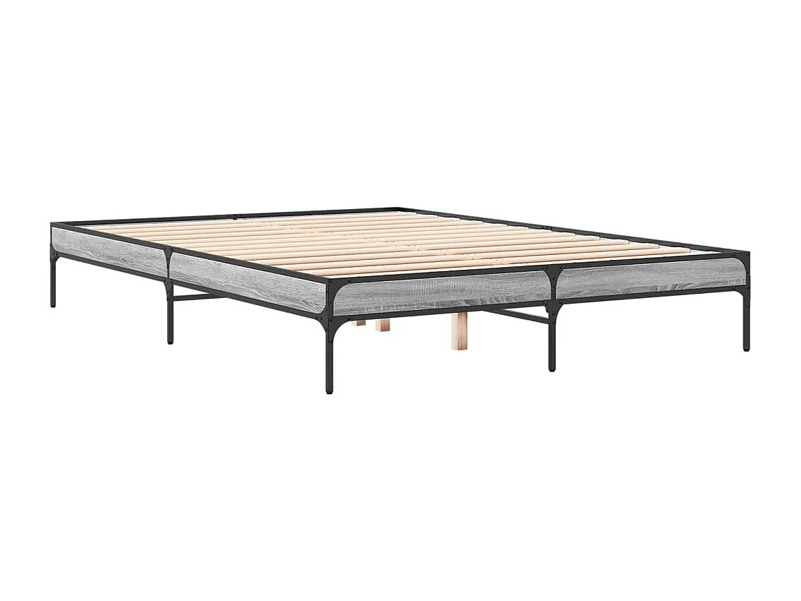 Lit double | Lit adulte | Cadre de lit sonoma gris 140x200 cm