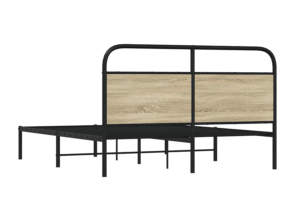 Letto per adulti | Letto matrimoniale | Giroletto senza Materasso Rovere Sonoma 150x200cm in Truciolato