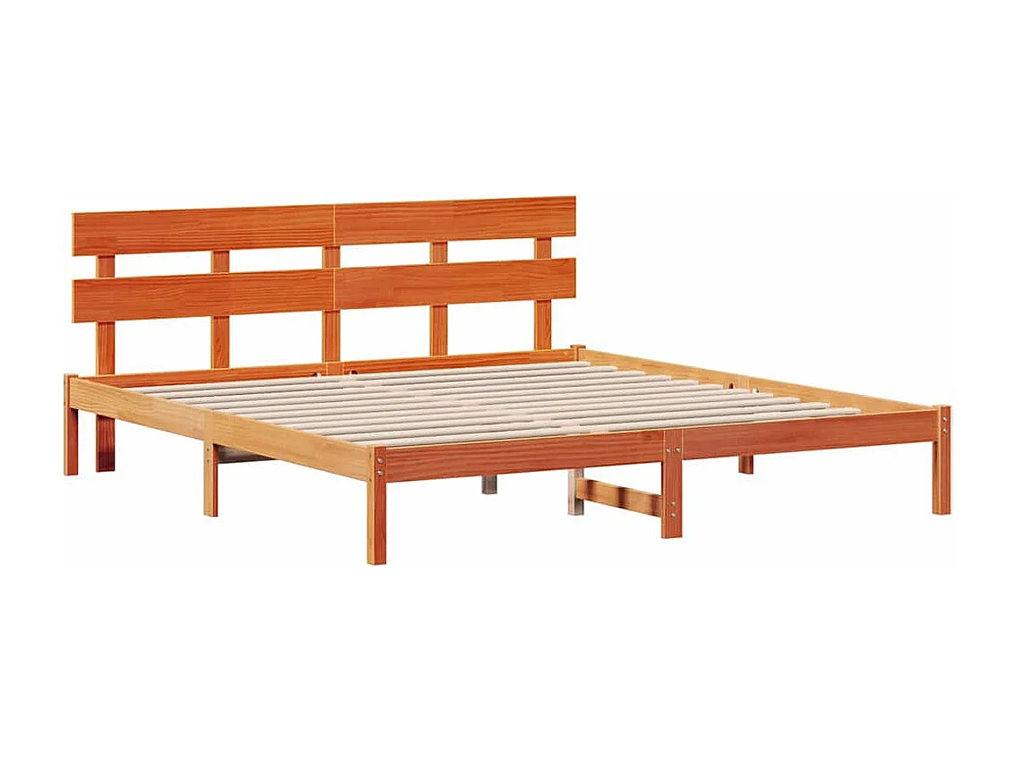 Lit double | Lit adulte | Cadre de lit Marron 180x200 cm Bois de pin massif