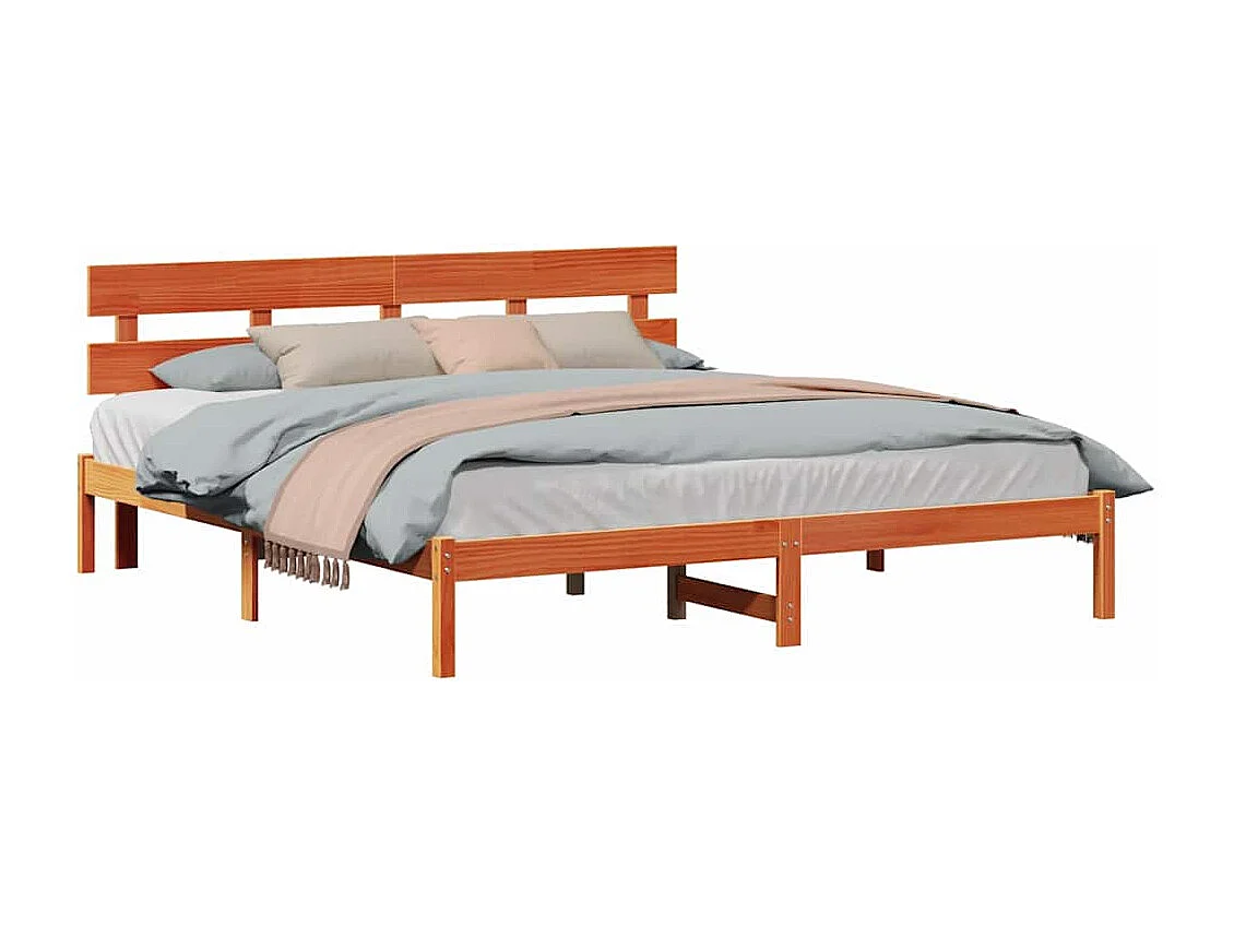 Lit double | Lit adulte | Cadre de lit Marron 180x200 cm Bois de pin massif
