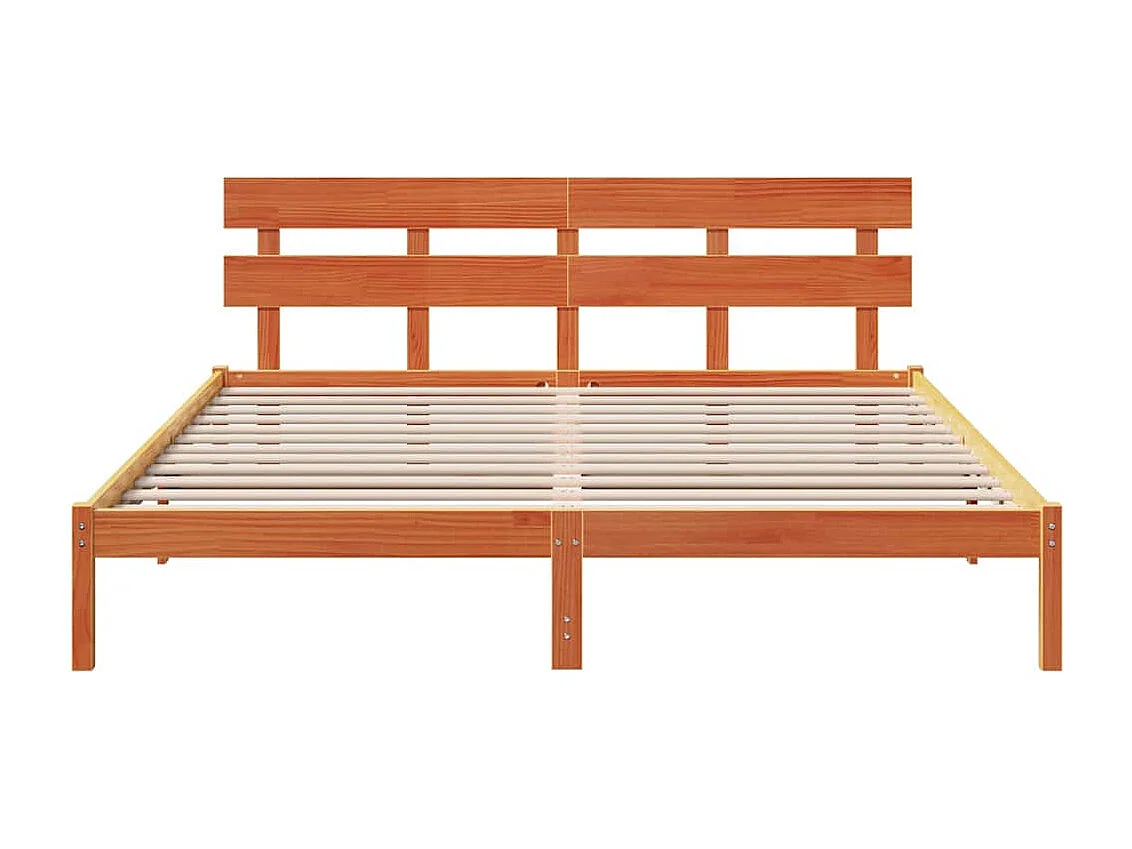 Lit double | Lit adulte | Cadre de lit Marron 180x200 cm Bois de pin massif