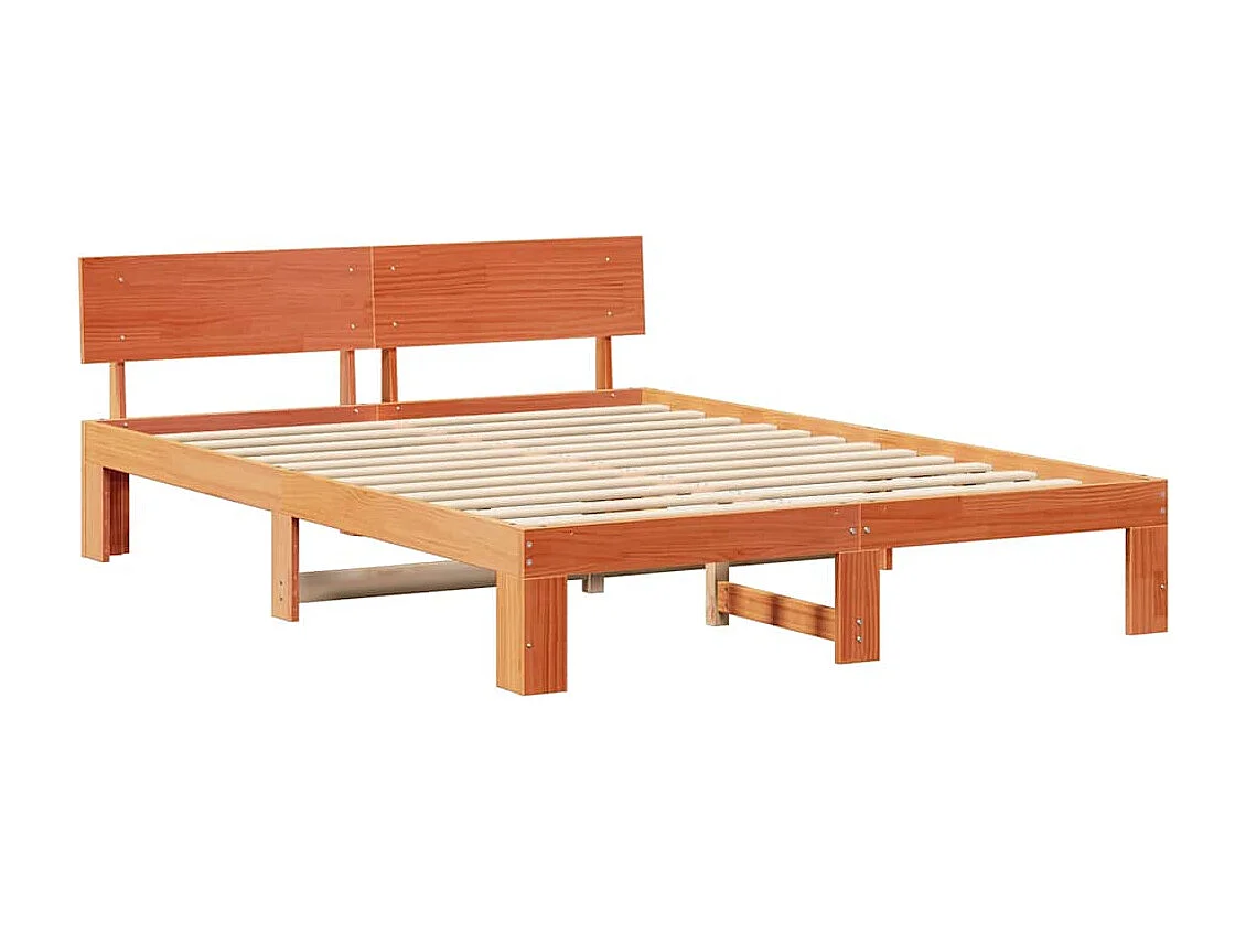 Lit double | Lit adulte | Cadre de lit Marron 160x200 cm Bois de pin massif