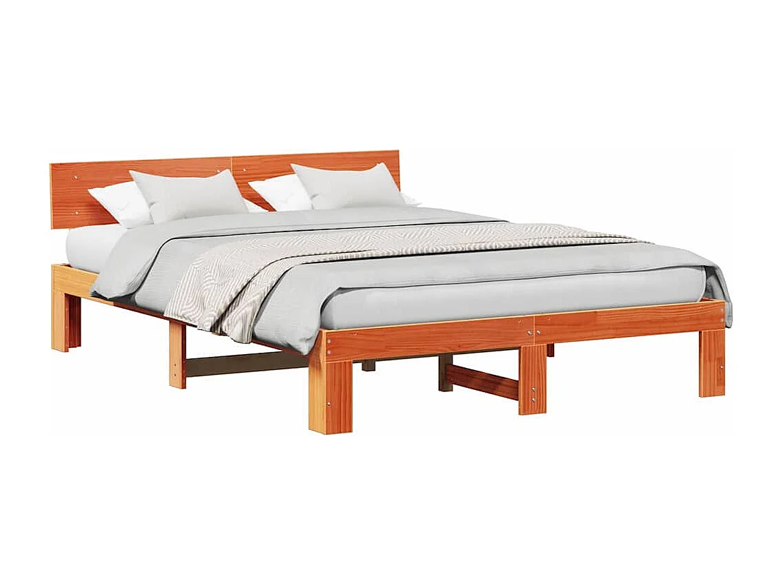 Lit double | Lit adulte | Cadre de lit Marron 160x200 cm Bois de pin massif