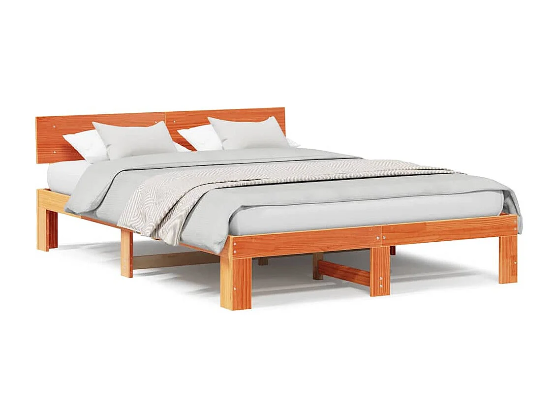 Lit double | Lit adulte | Cadre de lit Marron 160x200 cm Bois de pin massif