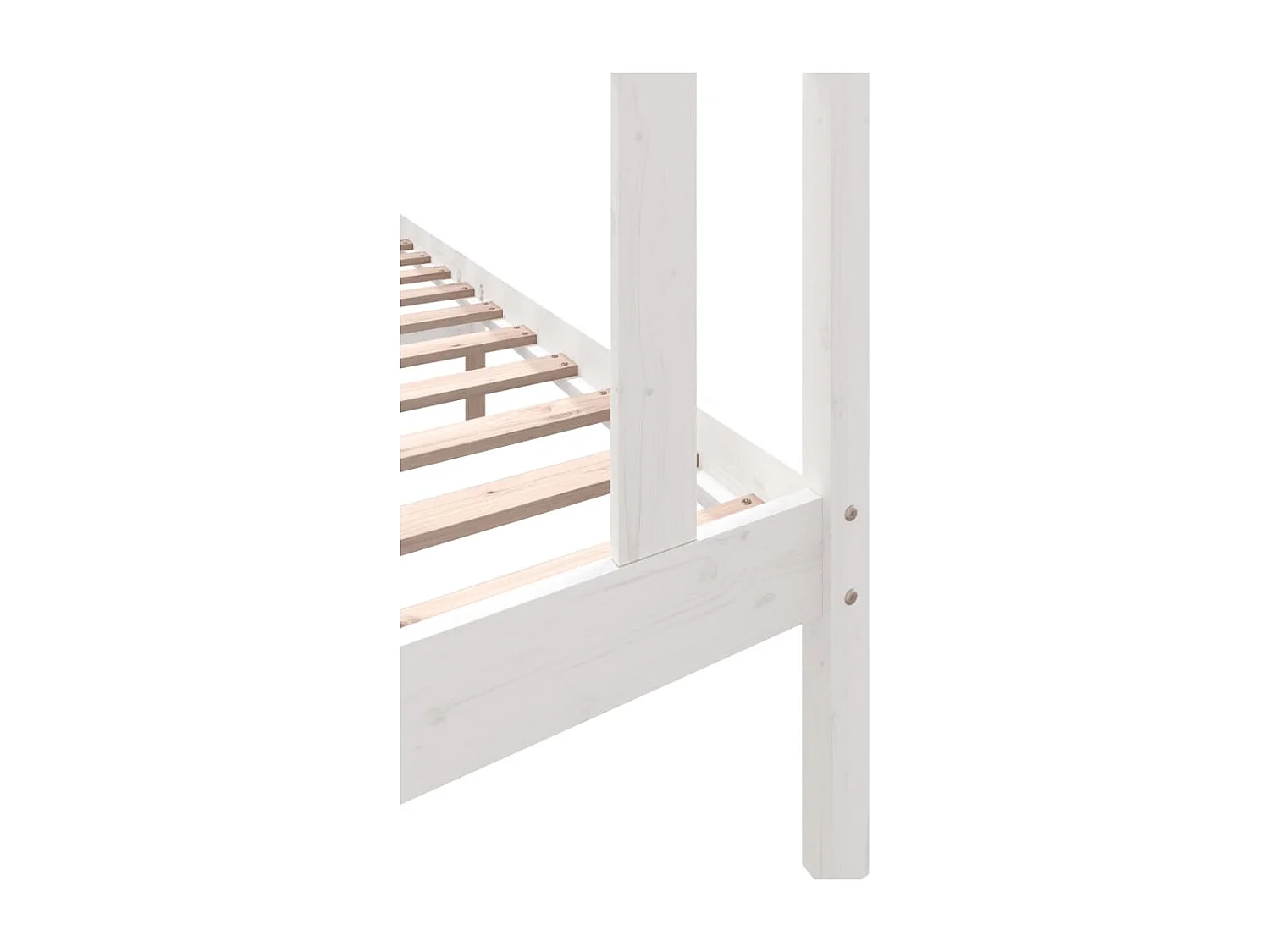 Lit simple | Lit adulte, enfant | Cadre de lit blanc bois de pin massif 90x190 cm