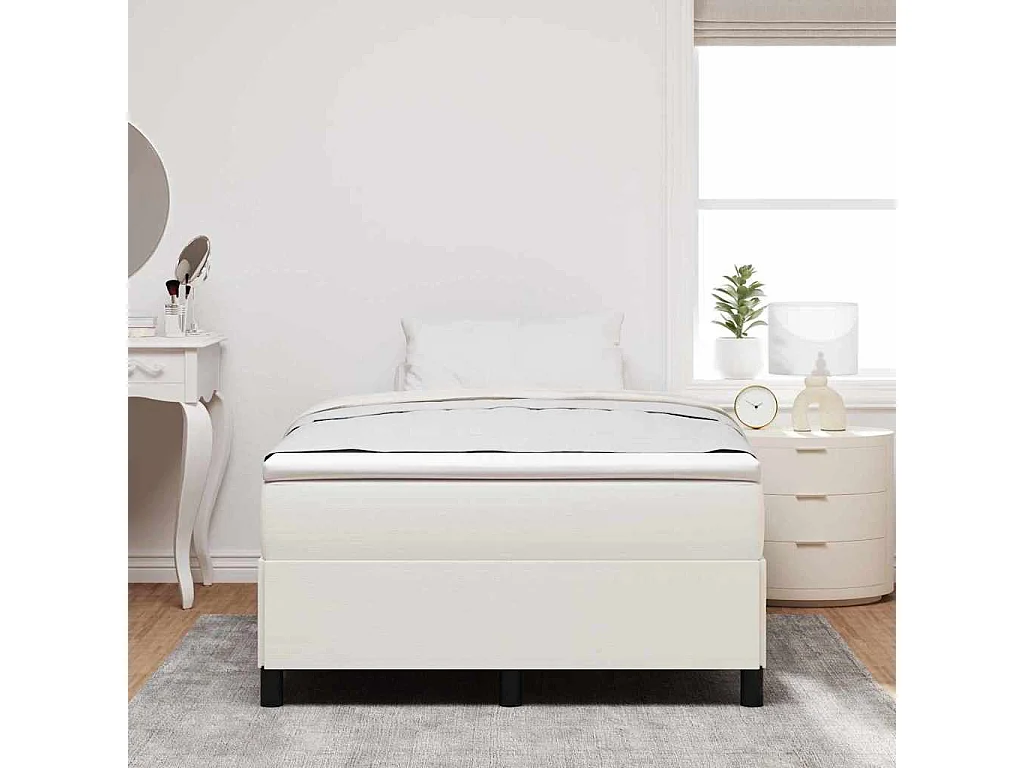 Lit simple | Lit adulte, enfant | Cadre de lit Crème 120x200 cm Tissu en velours côtelé