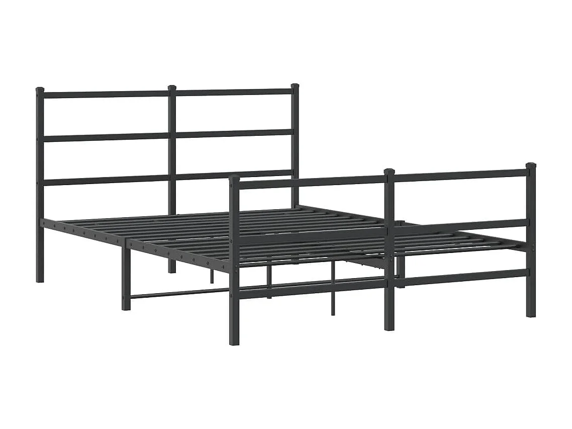 Lit double | Lit adulte | Cadre de lit métal avec pied de lit noir 140x190cm