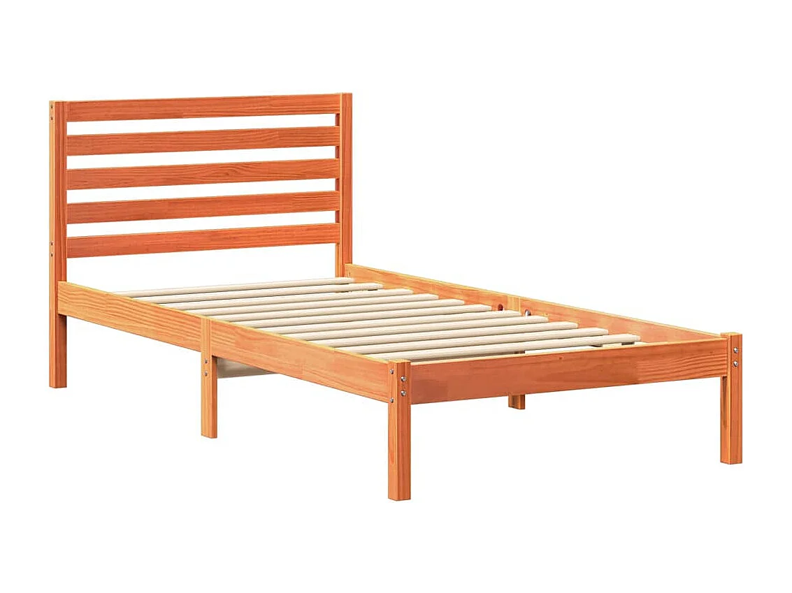 Letto singolo | Giroletto | Struttura del letto Marrone cerato 100x200 cm Pino massello