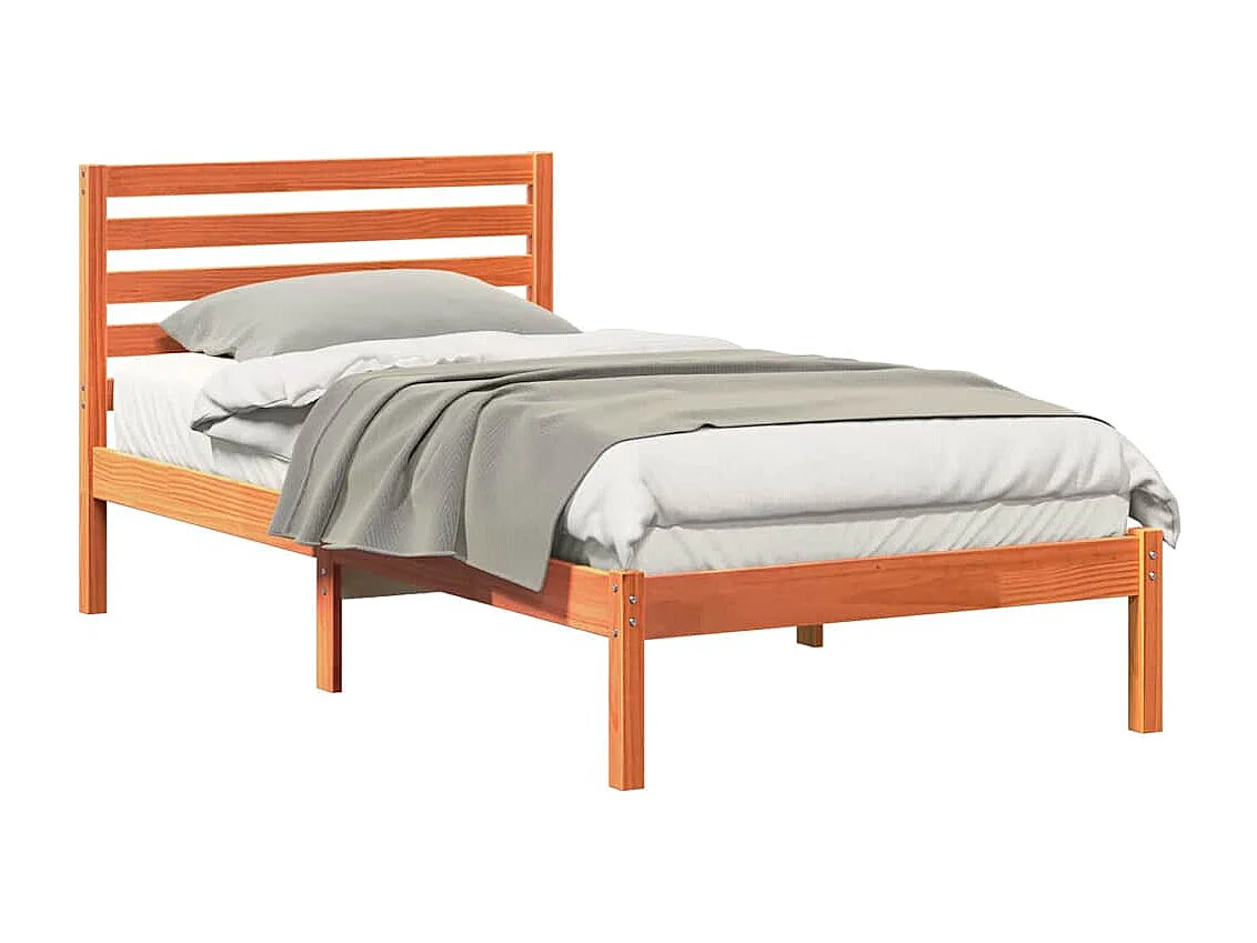 Letto singolo | Giroletto | Struttura del letto Marrone cerato 100x200 cm Pino massello